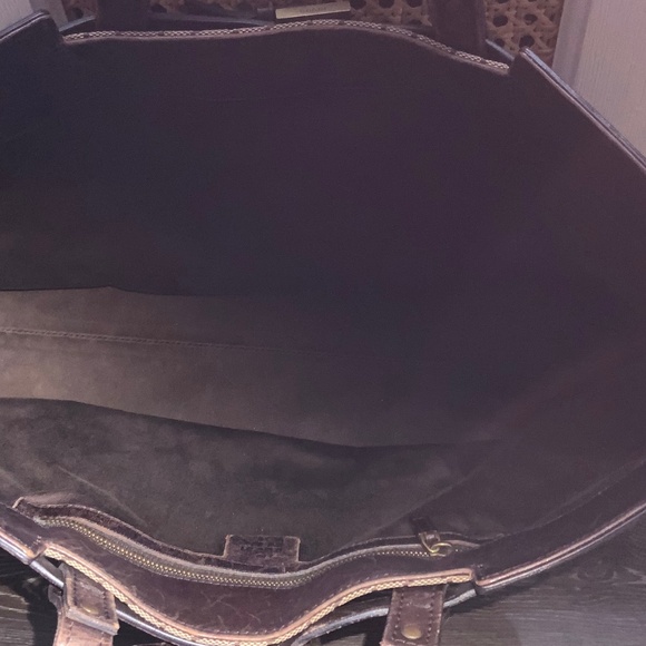 AUTHENTIC GUCCI PRELOVED HANDBAG BROWN BEIGE CANVAS LEATHER GG SATCHEL BUCKLE - Picture 5 of 9